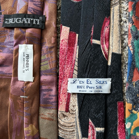 Bundle of 5 all silk men’s vintage abstract art ties - Picture 6 of 9